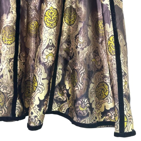 Apostrophe Brown & Gold Floral Print Skirt Size 18 - Picture 5 of 7